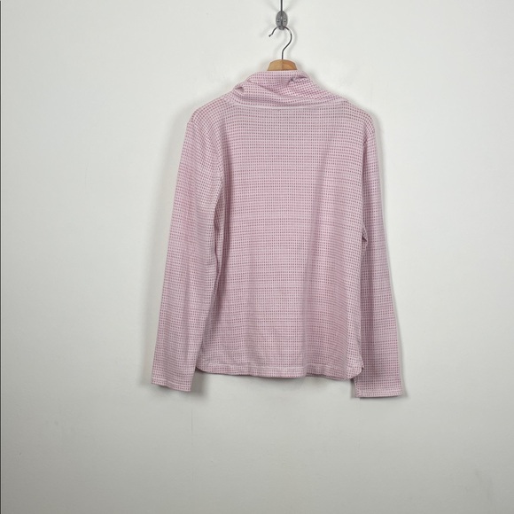 T By Talbots Pink Funnel Cowl Neck Pullover Waffle Knit Women's XL Sweater Top - Picture 4 of 8